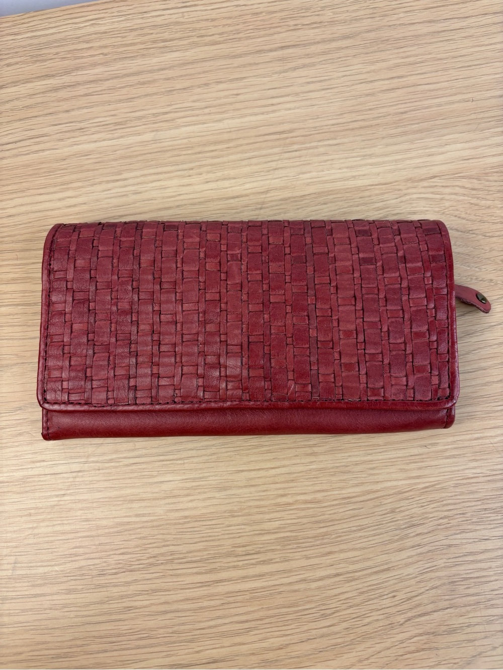 Vilenca Holland Rich Red Basket Woven Leather Wallet “Vintage Leather” Collect.